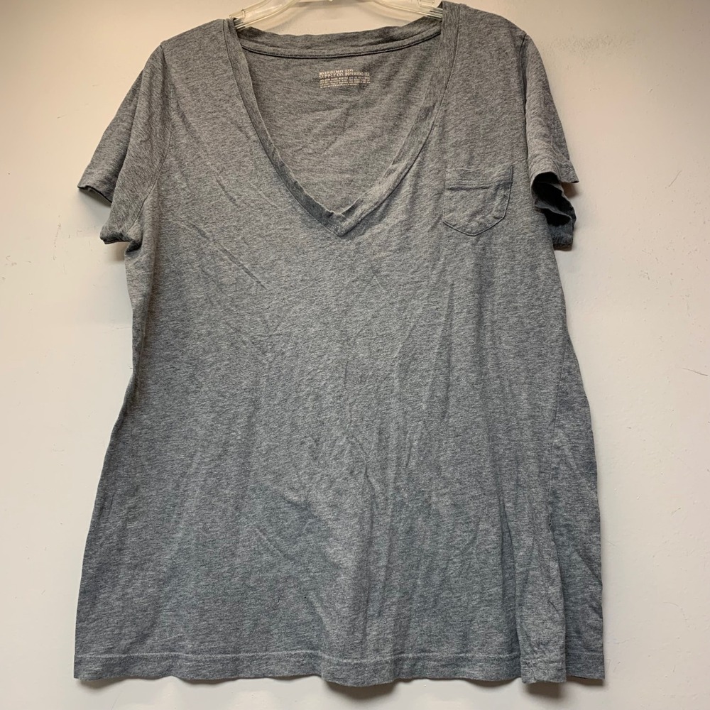 Mossimo Supply Co Boyfriend Tee Women XXL Gray Fair V-Neck Short Sleeve Cotton